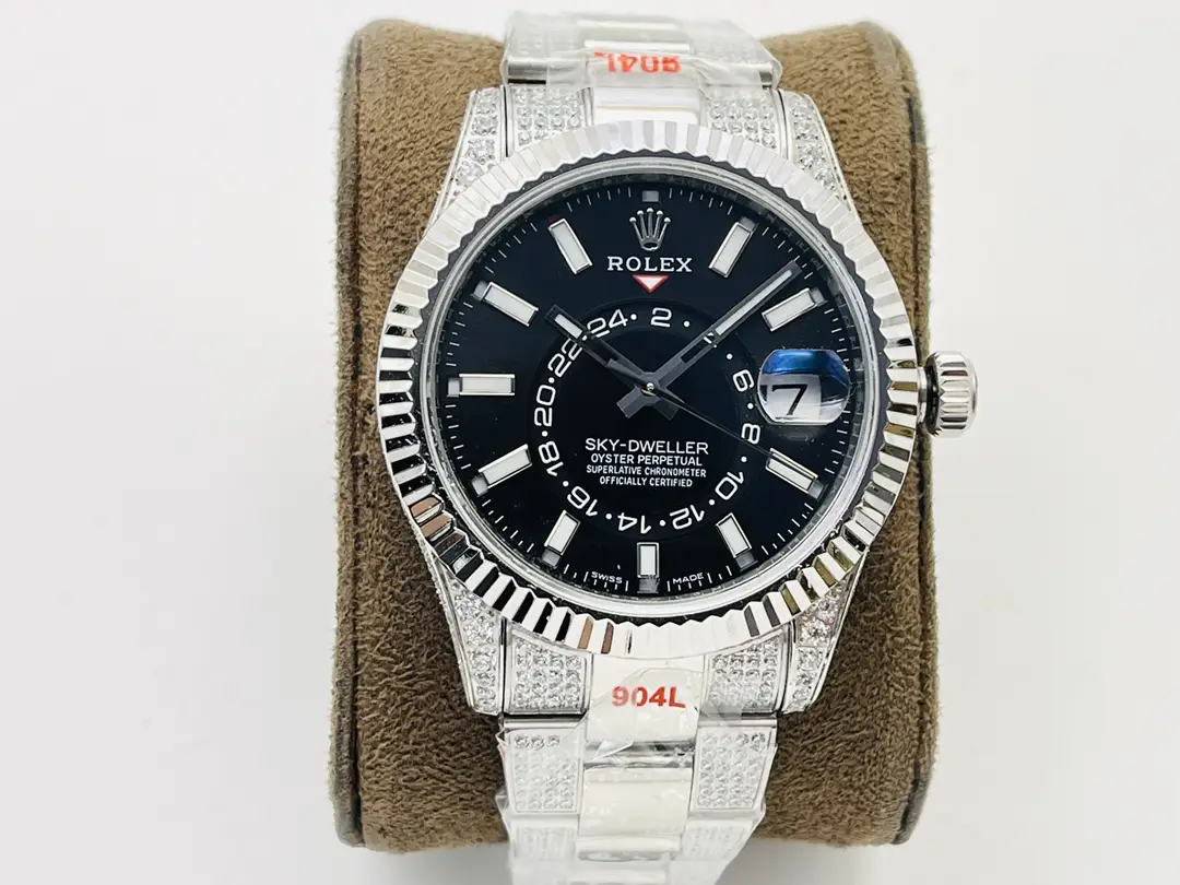 Rolex Sky-Dweller Black Dial Diamond Set Case