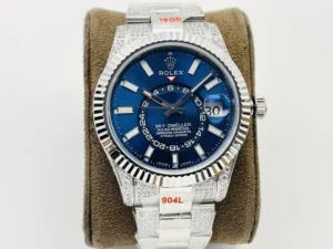 Fake Rolex Sky Dweller Blue Diamond Best Oyster 42MM Watch