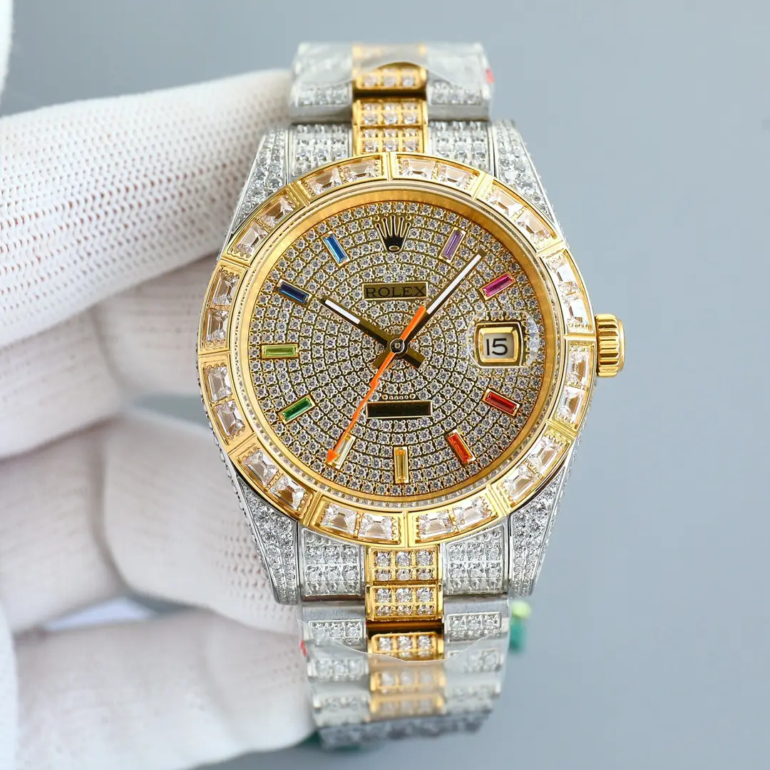 Rolex Datejust 41 Iced Out Rainbow Dial
