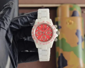 Rolex Daytona Ceramic Red replica 43MM white ceramic bracelet RepsGoat