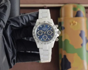 Rolex Daytona ceramic replica 43MM blue dial white ceramic bracelet RepsGoat