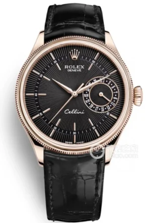 cellini black dial replica 39MM Everose Gold 50515-0010 RepsGoat