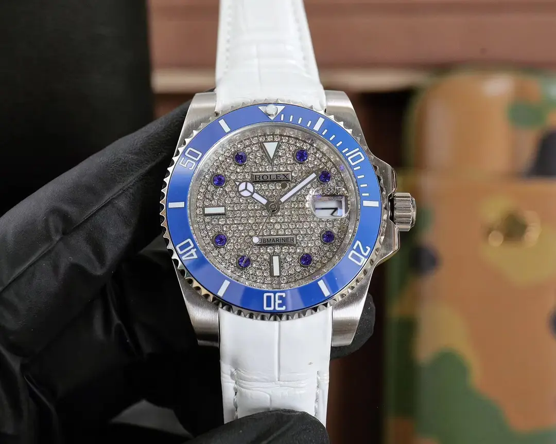 Rolex Submariner Date "Iced Out" Blue Bezel Pav&eacute; Dial