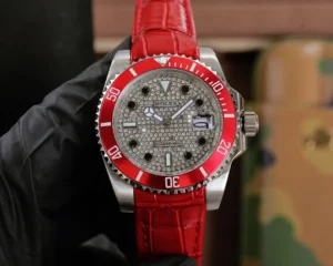 red iced submariner replica 40MM pavé dial red bezel RepsGoat