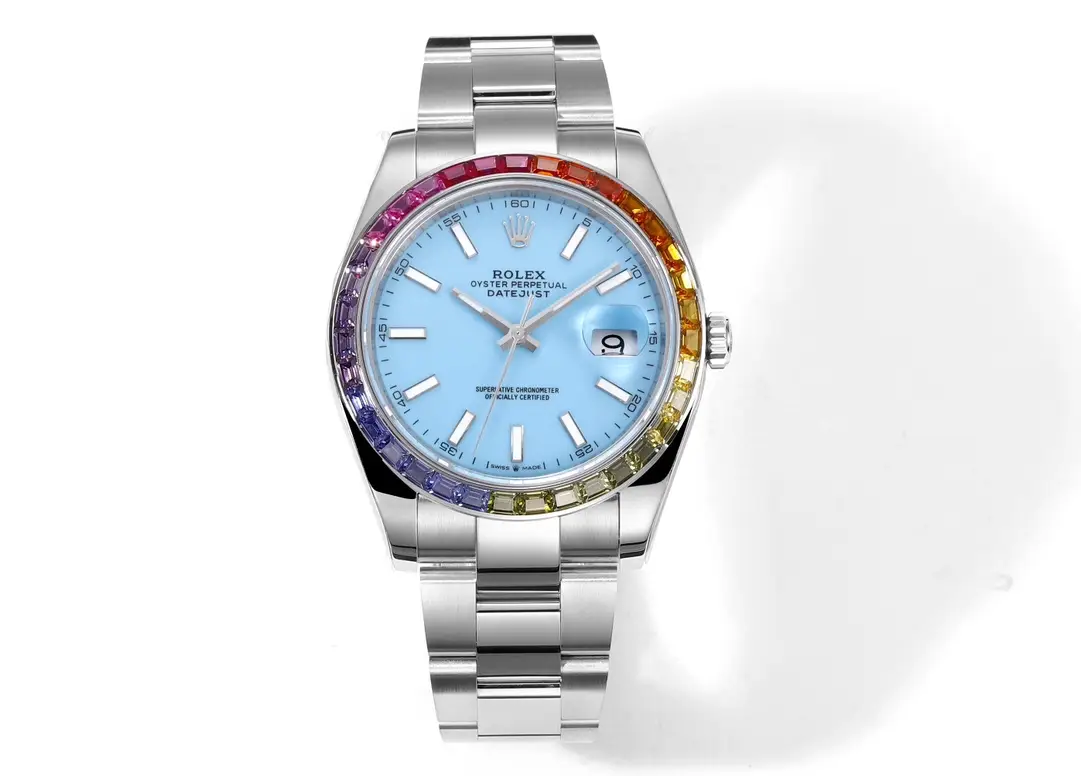 Rolex Datejust 41 "Tiffany Blue" Rainbow Sapphire Bezel