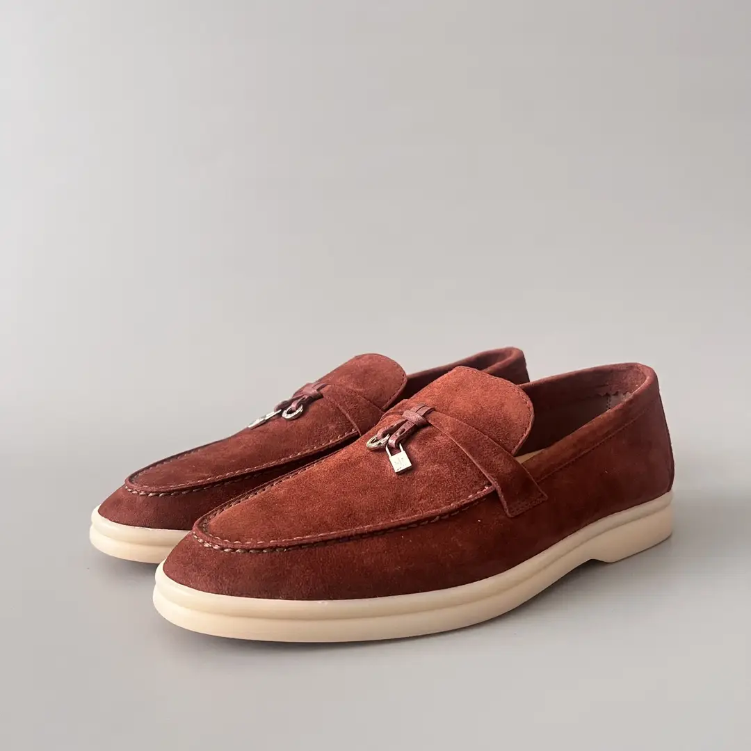 Loro Piana round toe low top women's loafers.
encoding