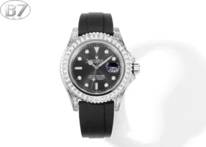 Rolex Yacht-Master Diamond replica 40MM black rubber strap RepsGoat