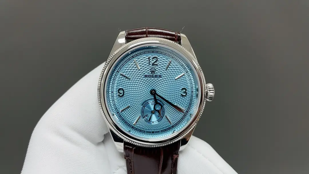 Rolex Perpetual 1908 Ice Blue Guilloche Dial Platinum