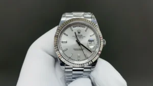 day date silver replica 40MM platinum 228236 silver baguette RepsGoat