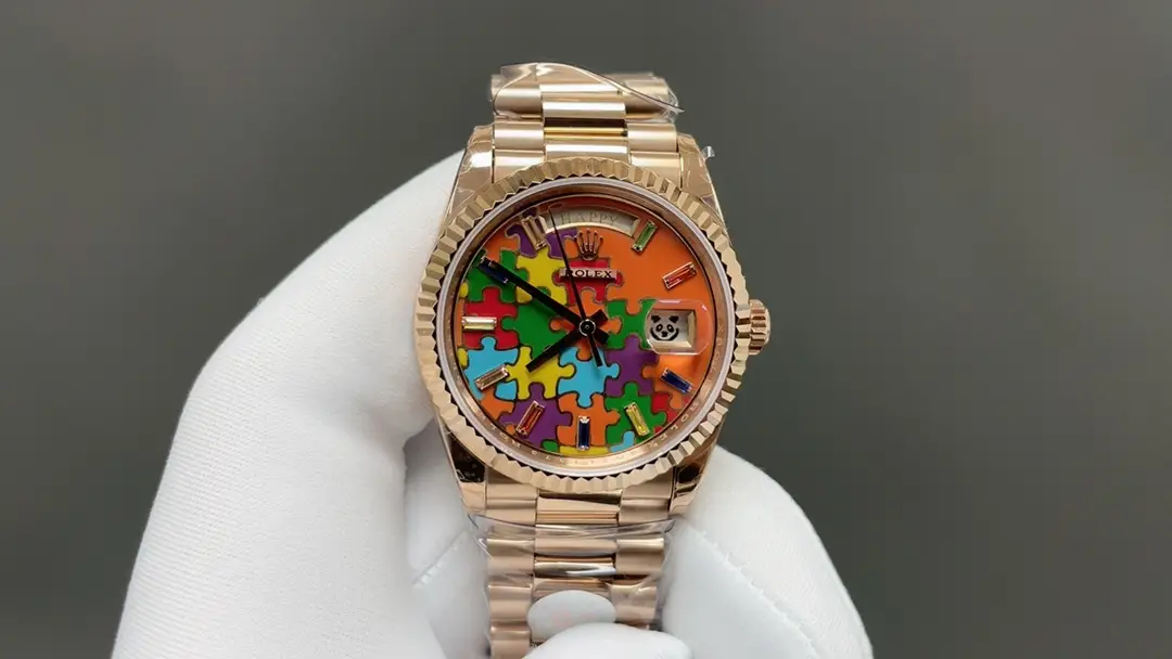 Rolex Oyster Perpetual Day-Date 36 Emoji Puzzle Rose Gold