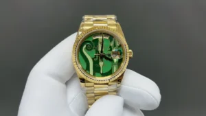 day date violin dial replica 36MM gold green Vienna Philharmonic RepsGoat