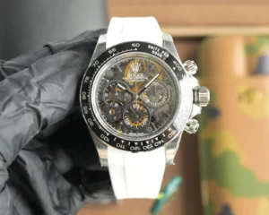 daytona skeleton replica 40MM white strap openwork dial RepsGoat