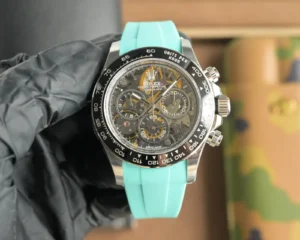 daytona carbon skeleton replica 40MM Tiffany strap openwork dial RepsGoat
