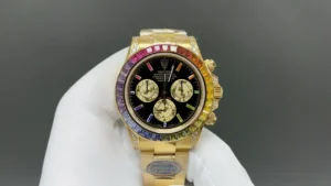 Rolex Daytona Rainbow Yellow Gold replica 40MM Oyster Bracelet RepsGoat