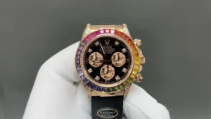 rainbow daytona replica 40MM Everose Gold 116595RBOW black dial RepsGoat