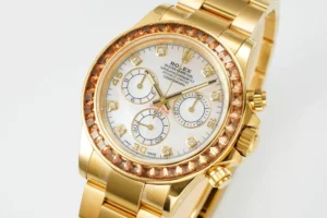 ice blue daytona replica 40MM yellow gold diamond bezel RepsGoat