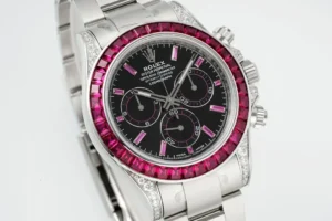 black pink daytona replica 40MM ruby bezel stainless steel RepsGoat