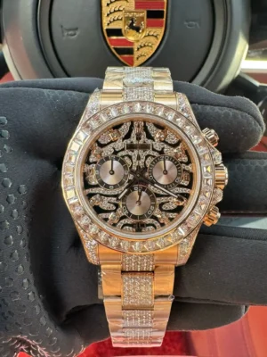 eye of the tiger daytona replica 40MM yellow gold diamond RepsGoat
