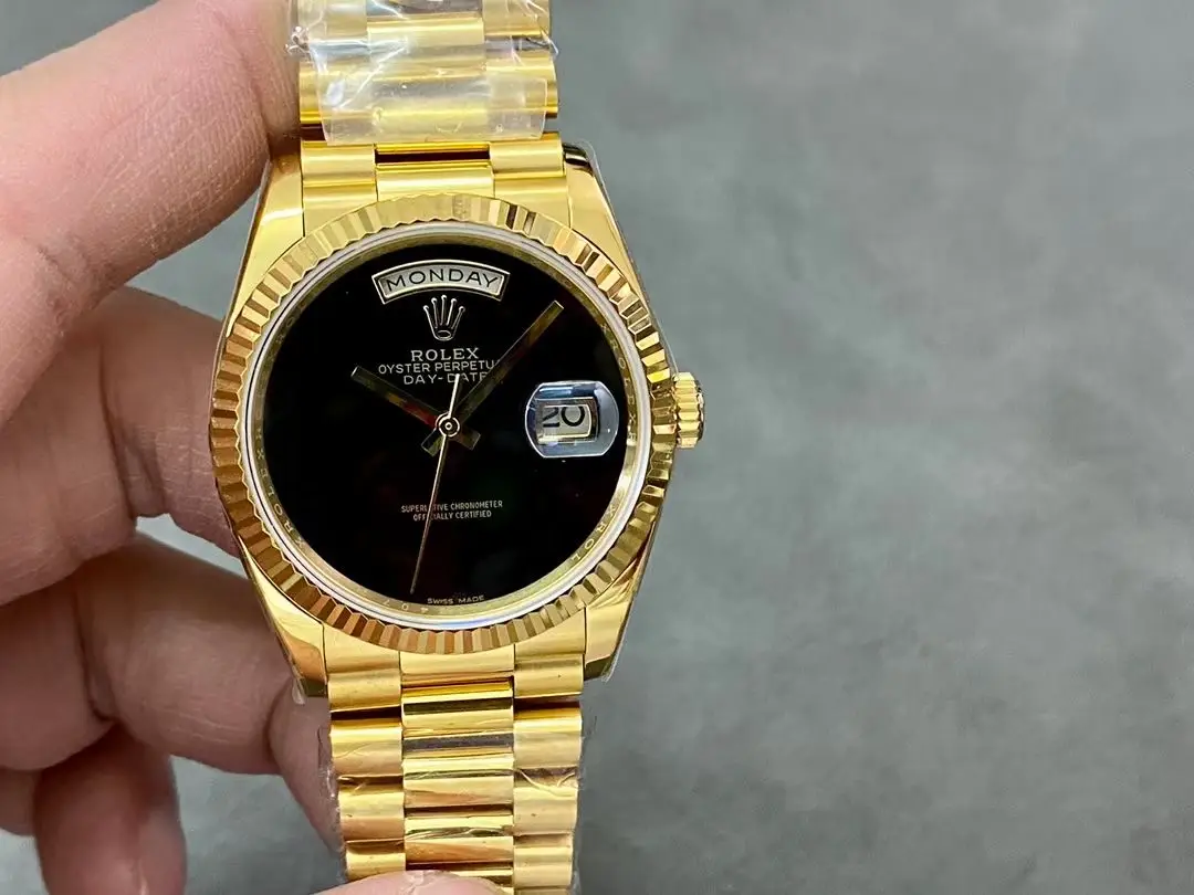 Rolex Day-Date 36 Yellow Gold Black Onyx Dial