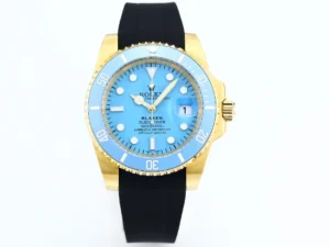 Blaken Rolex Submariner Tiffany Rose Gold replica 40MM black rubber strap RepsGoat