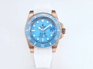 Rolex Blaken Tiffany Water Ghost replica 40MM rose gold white rubber strap RepsGoat