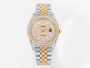 pave diamond datejust replica 41MM two tone iced RepsGoat