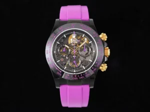 Rolex Daytona Skeleton Purple replica 40MM carbon purple rubber strap RepsGoat