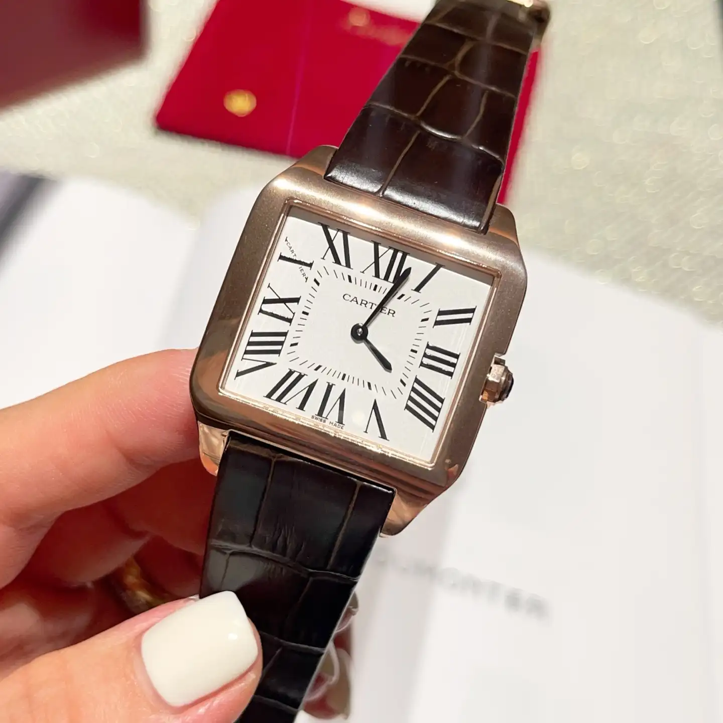 Cartier Santos Dumont 34mm Leather Strap Premium Edition