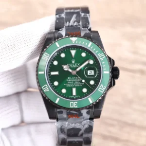 Rolex Blaken Green Submariner replica 40MM Black Oyster Bracelet RepsGoat
