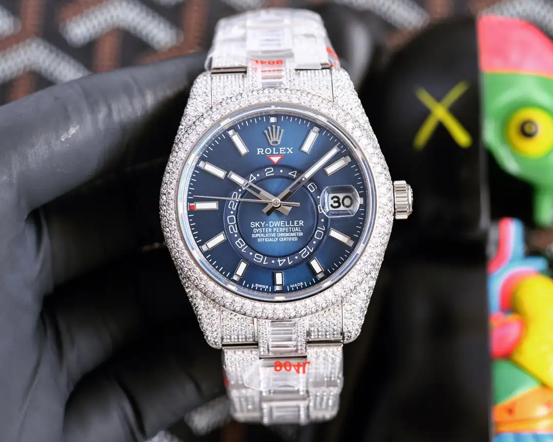 Rolex Sky Dweller. Customized version of the longitudinal navigator with starry sky shining brightly