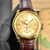 Rolex 1908 Yellow Gold Champagne Dial replica 39MM brown leather strap RepsGoat