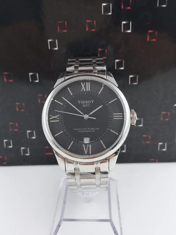 Tissot Duruer Black Bracelet Watch Silver Automatic Ultimate 42MM T099