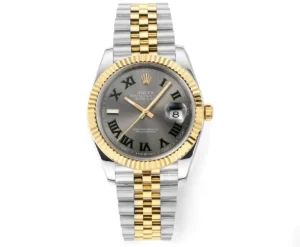 Rolex Datejust 41 Yellow Rolesor Fluted Jubilee Slate Roman Dial Watch 126333-0020