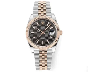 ROLEX Datejust 41 Slate Fluted Motif Dial Automatic Men's Steel and 18kt Everose Gold Oyster Watch 126331-0020