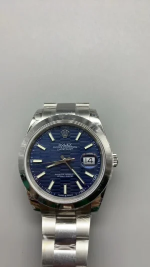Rolex Datejust 41mm Blue Grid Dial Automatic Watch RLX-DJ-41-BLU-GRID-AUTO
