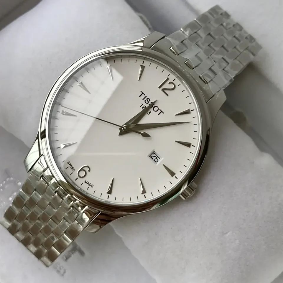 Tissot Silver Bracelet Watch White Dial Business Ultimate 42MM