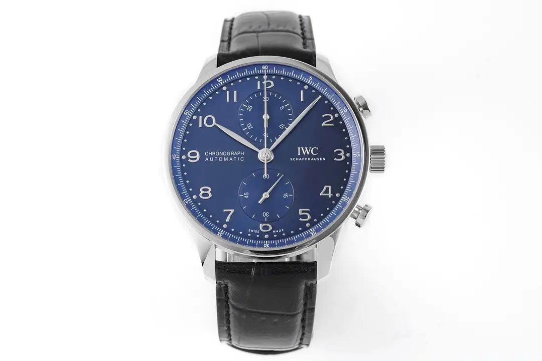 IWC 150th Portugal Chronograph Blue Dial Black Leather Strap Ultimate 40MM