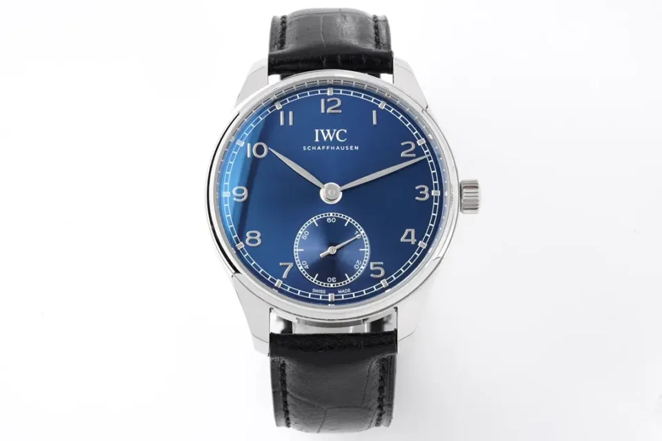 IWC Portugal Blue Dial Watch Black Leather Strap Ultimate 40MM