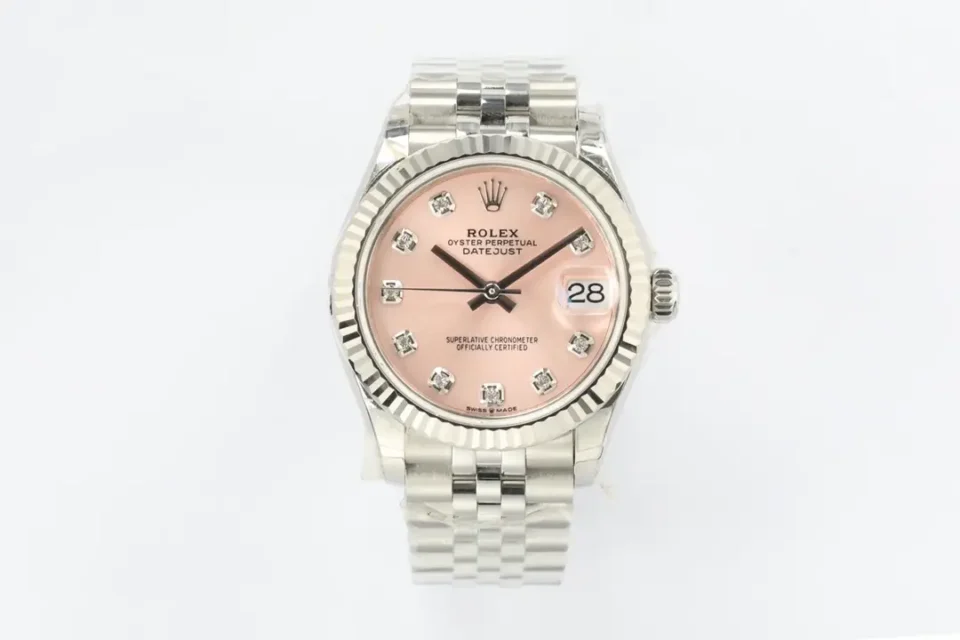 Rolex Datejust 31 White Gold Fluted / President / Pink Diamond  178279-0036