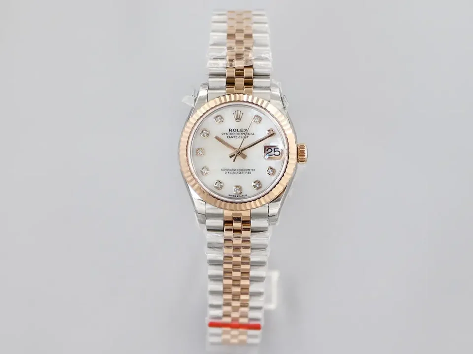 Rolex Datejust 31 Rolesor Everose Fluted  Jubilee White Diamond 178271-0010