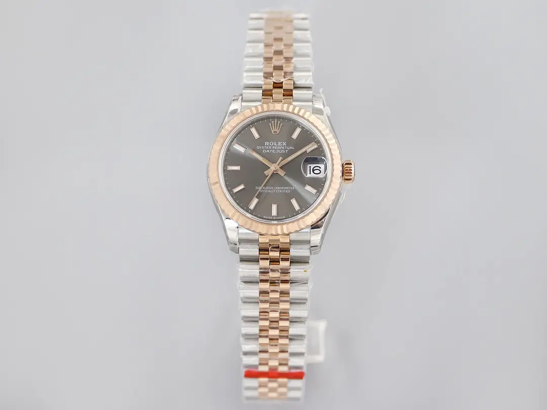 Rolex Datejust 31 Replica Watch Rose Gold Two Tone Jubilee Ultimate Grey Dial 31MM