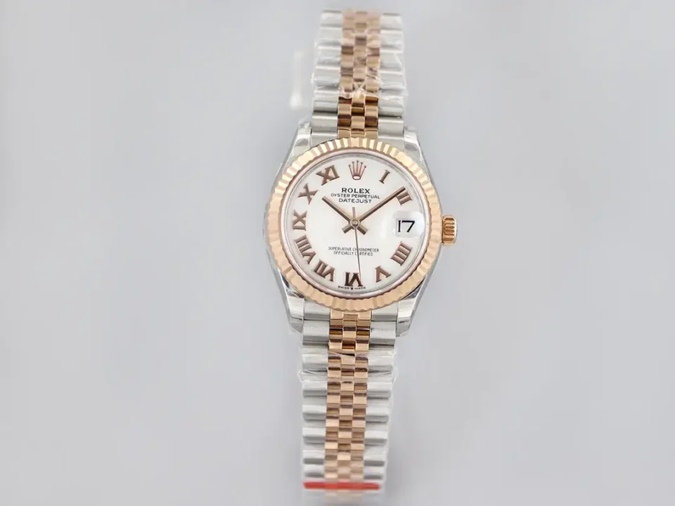 Rolex Datejust 31 Rolesor Everose Fluted  Jubilee White Roman 178271-0067