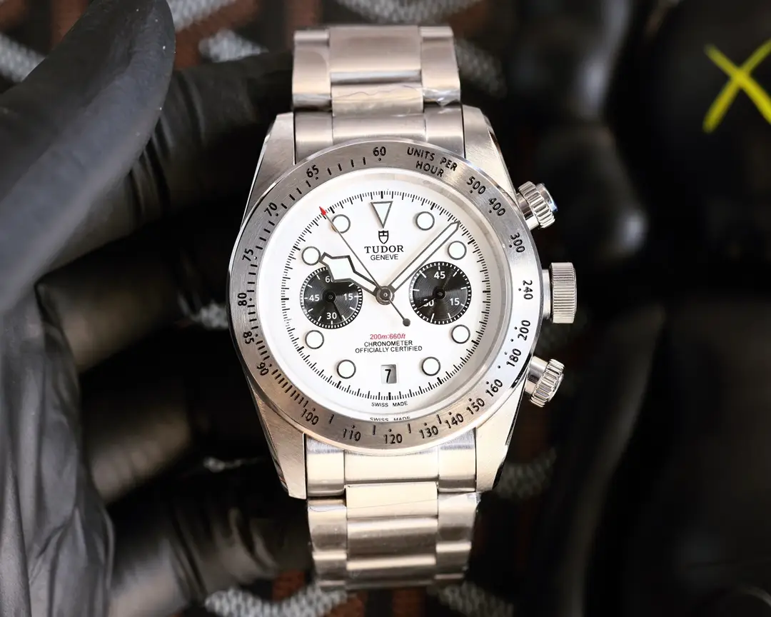 Tudor White Chronograph Biwan Steel Bracelet Ultimate 42MM