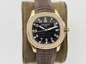 Patek Philippe Aquanaut Diamond Watch Black Dial Rubber Strap Ultimate 40MM