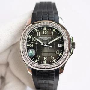 Patek Philippe Aquanaut Diamond Bezel Watch Black Rubber Strap Ultimate 40MM