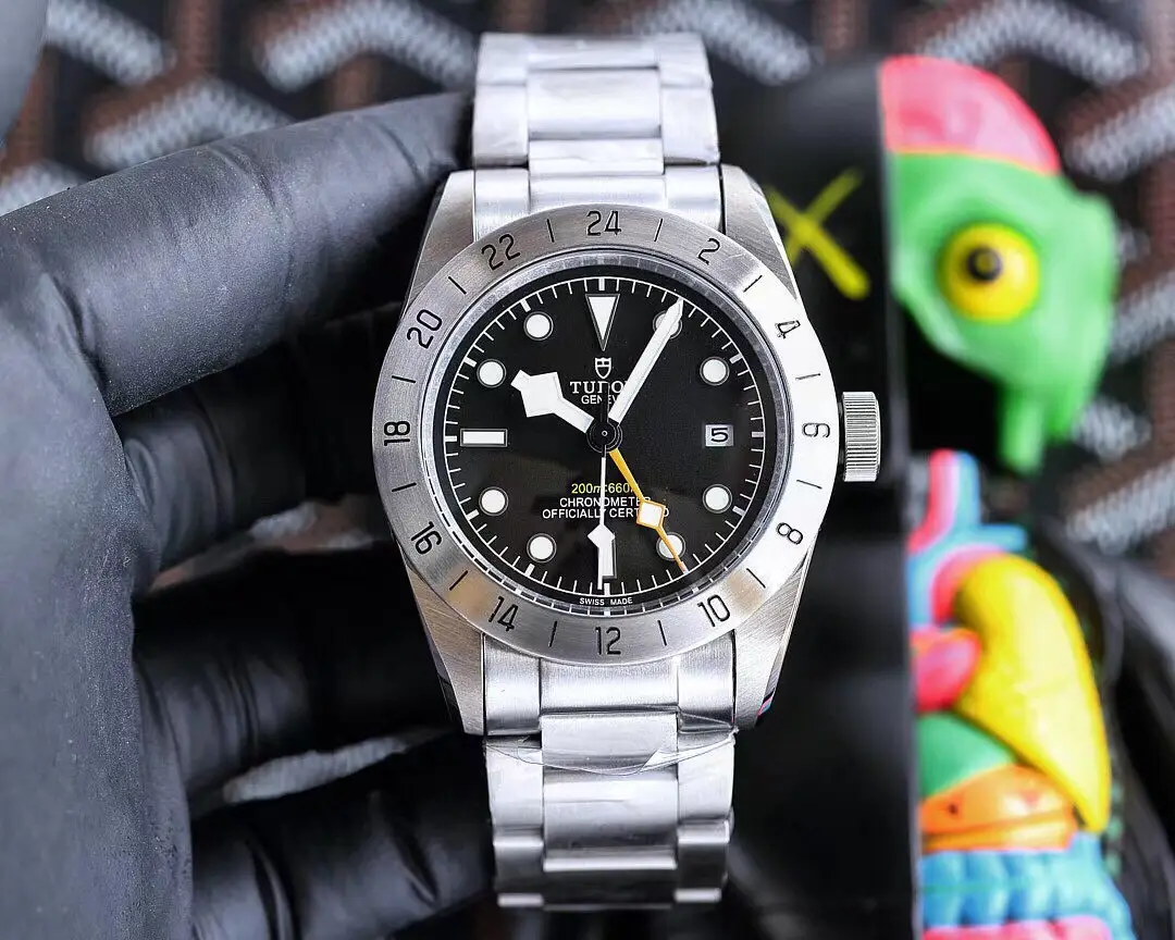 Tudor Qichen GMT Black Dial 24-Hour Bezel Steel Bracelet Premium 42MM
