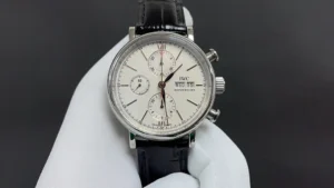 IWC Portofino Chronograph Watch White Dial Black Leather Strap Ultimate 42MM