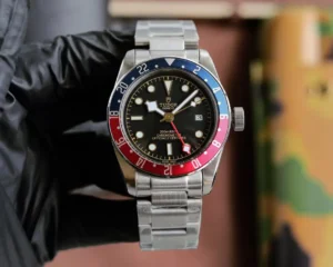 Tudor Biwan GMT Watch Black Dial Red Blue Bezel Steel Bracelet Ultimate 42MM
