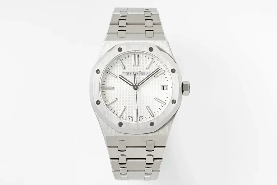 Audemars Piguet Royal Oak White Watch Steel Bracelet Ultimate 41MM 15510