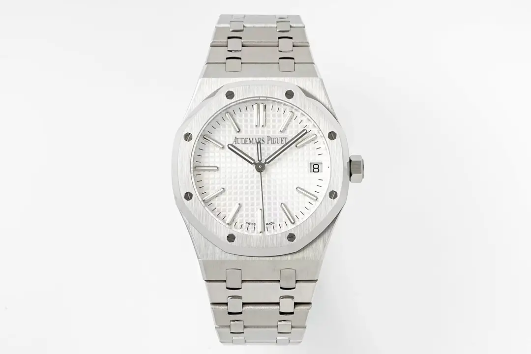 Audemars Piguet Royal Oak White Watch Steel Bracelet Ultimate 41MM 15510